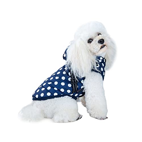 PETCUTE Hund Wintermantel Winterjacke mit Kapuze, Wasserdicht Hundemantel mit Brustgurt Geschirr,Reflektierend,Baumwolle Gepolstert Hundejacke für Kleine Mittelere und Große Hunde,für den Winter von PETCUTE