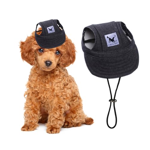 PETCUTE Hunde Baseballmütze,Verstellbar Atmungsaktiv Haustier Sonnenhut mit Ohrlöchern,Sonnenschutz Hut Hundecap mit Verstellbarem Kinnriemen,für Kleine, mittlere und große Hunde und Katzen,Outdoor von PETCUTE