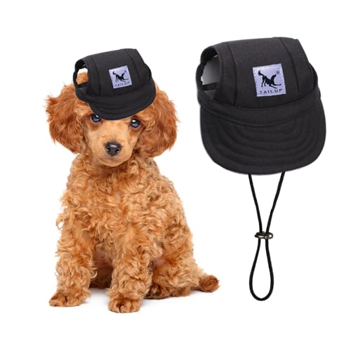 PETCUTE Hunde Baseballmütze,Verstellbar Atmungsaktiv Haustier Sonnenhut mit Ohrlöchern,Sonnenschutz Hut Hundecap mit Verstellbarem Kinnriemen,für Kleine, mittlere und große Hunde und Katzen,Outdoor von PETCUTE