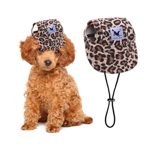 PETCUTE Hunde Baseballmütze,Verstellbar Atmungsaktiv Haustier Sonnenhut mit Ohrlöchern,Sonnenschutz Hut Hundecap mit Verstellbarem Kinnriemen,für Kleine, mittlere und große Hunde und Katzen,Outdoor von PETCUTE