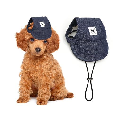 PETCUTE Hunde Baseballmütze,Verstellbar Atmungsaktiv Haustier Sonnenhut mit Ohrlöchern,Sonnenschutz Hut Hundecap mit Verstellbarem Kinnriemen,für Kleine, mittlere und große Hunde und Katzen,Outdoor von PETCUTE