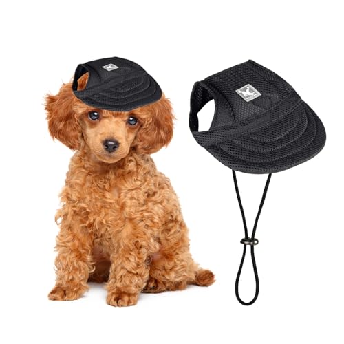 PETCUTE Hunde Baseballmütze,Verstellbar Atmungsaktiv Haustier Sonnenhut mit Ohrlöchern,Sonnenschutz Hut Hundecap mit Verstellbarem Kinnriemen,für Kleine, mittlere und große Hunde und Katzen,Outdoor von PETCUTE