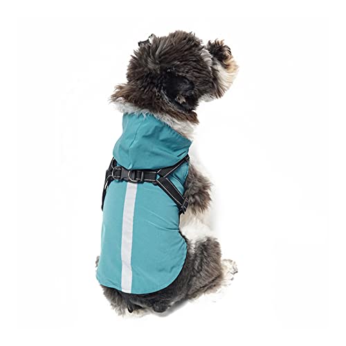 PETCUTE Hunde Regenmantel Regenjacke mit Geschirrl,Winddicht Wasserdichter Hundemantel mit Reflektierenden Streifen, Verstellbarer Hunde Regenjacke mit Kapuze für Kleine Mittelgroße und Große Hunde von PETCUTE