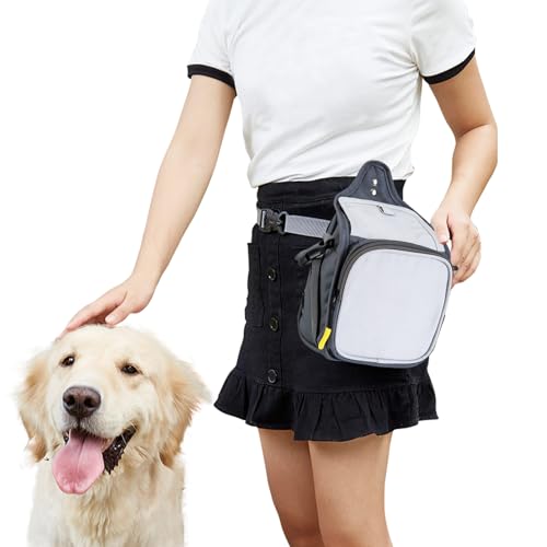 PETCUTE Hunde Trainingstasche,Robuster Leckerlietasche für Hunde,Hunde Snackbeutel mit Kotbeutelspender,Leckerlibeutel für Hunde mit Verstellbarem Schultergurt, Taillengütel und Clip von PETCUTE