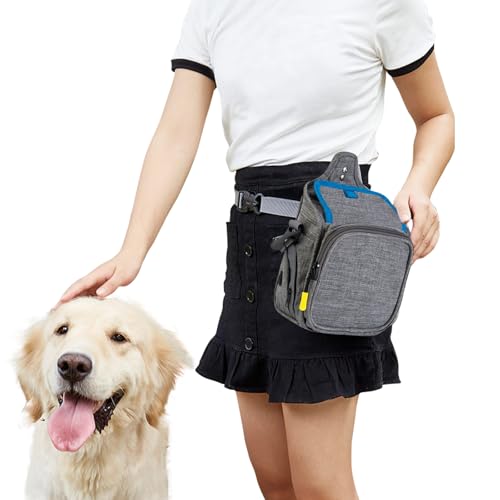 PETCUTE Hunde Trainingstasche,Robuster Leckerlietasche für Hunde,Hunde Snackbeutel mit Kotbeutelspender,Leckerlibeutel für Hunde mit Verstellbarem Schultergurt, Taillengütel und Clip von PETCUTE