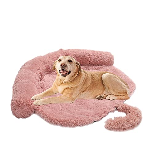 PETCUTE Hundebett Couch für Sofaschutz,Flauschige Hundedecke Plüsch mit Abnehmbarem Bezug,Hundematte Grosse Hundesofa mit rutschfeste Unterseite,Waschbar Hundesofa Kofferraumschutz mit Schwanz von PETCUTE