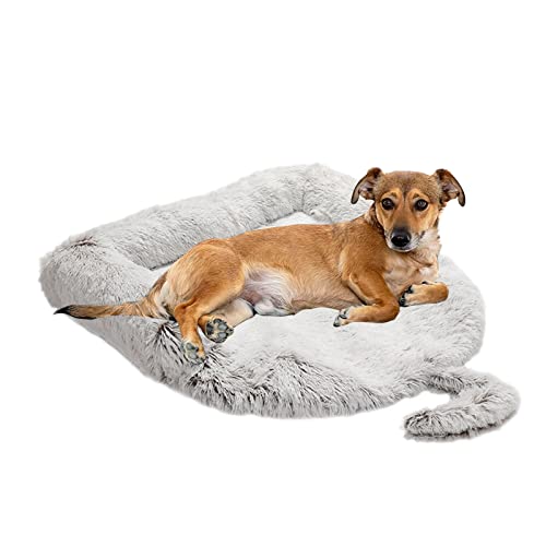 PETCUTE Hundebett Couch für Sofaschutz,Flauschige Hundedecke Plüsch mit Abnehmbarem Bezug,Hundematte Grosse Hundesofa mit rutschfeste Unterseite,Waschbar Hundesofa Kofferraumschutz mit Schwanz von PETCUTE