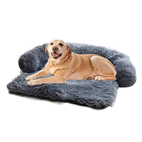 PETCUTE Hundebett Couch für Sofaschutz,Flauschige Hundedecke mit Abnehmbarem Bezug,Hundekissen,Plüsch Hundematte,mit rutschfeste Unterseite,Waschbar Hundesofa Kofferraumschutz von PETCUTE