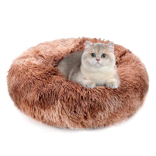 PETCUTE Hundebett Katzenbett Flauschige Marshmallow Katzen Bett Waschbar Runde Katzenkörbchen Weiches Hundekissen von PETCUTE