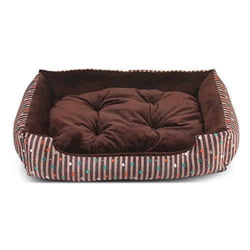 PETCUTE Hundebetten Waschbar Hundekissen Sehr Weich Hundeschlafplatz Flauschig Quadrat Hundebetten mit Abnehmbarer Matte(M-60cm) von PETCUTE