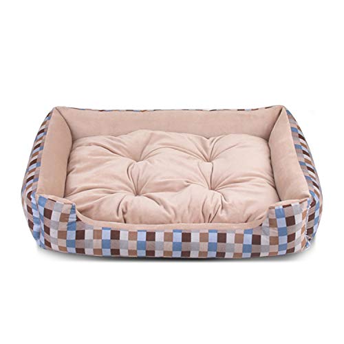 PETCUTE Hundebetten Waschbar Hundekissen Sehr Weich Hundeschlafplatz Flauschig Quadrat Hundebetten mit Abnehmbarer Matte(S-50cm) von PETCUTE