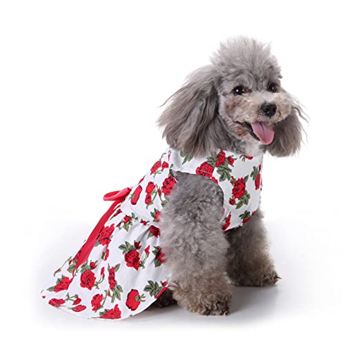 PETCUTE Hundekleid Haustier Kleine Hund Kleidung,Hundesommerkleid Haustier Hundekleid,Schöne Blume Haustier-Kleidung Elegante Bowknot Welpen Rock,Hundeprinzessin Kleider Tutu Hochzeit Spitze Kleid von PETCUTE