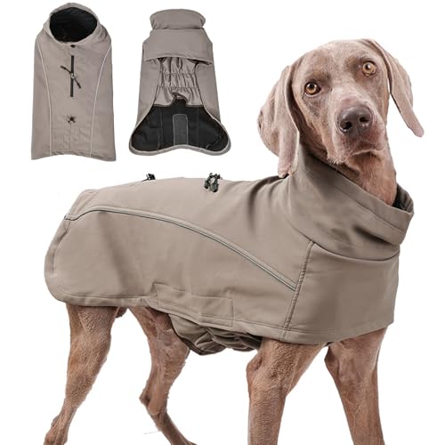 PETCUTE Hundemantel Wasserdicht,Reflektierende Hundejacke mit Geschirr Offnung,Einstellbar Hundemantel Winter Warmer Hundejacke,Hundeweste Hunde Bekleidung für Winter Herbst von PETCUTE