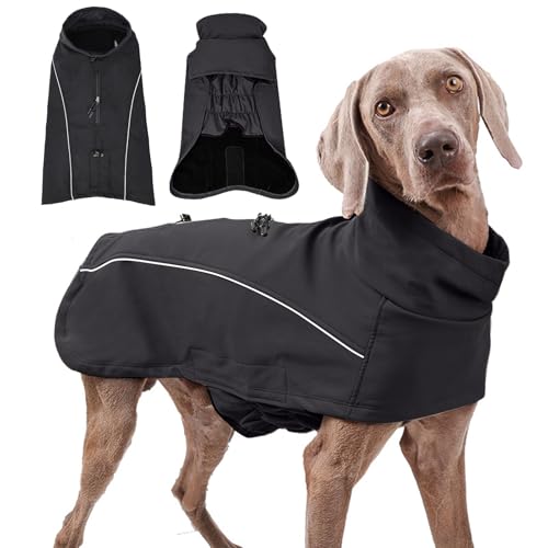 PETCUTE Hundemantel Wasserdicht,Reflektierende Hundejacke mit Geschirr Offnung,Einstellbar Hundemantel Winter Warmer Hundejacke,Hundeweste Hunde Bekleidung für Winter Herbst von PETCUTE