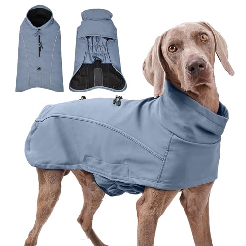 PETCUTE Hundemantel Wasserdicht,Reflektierende Hundejacke mit Geschirr Offnung,Einstellbar Hundemantel Winter Warmer Hundejacke,Hundeweste Hunde Bekleidung für Winter Herbst von PETCUTE