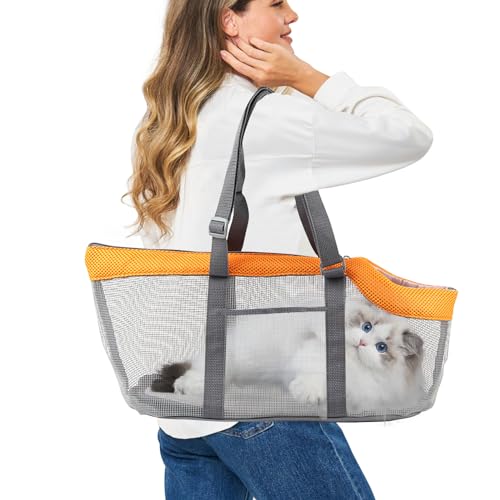 PETCUTE Hundetasche,Katzentasche,Atmungsaktiv Tragetasche für Hund,Haustiertragetasche Schultertasche Welpentasche mit Sicherheitsleine für Kleine Hunde Katzen von PETCUTE