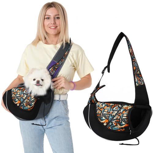 PETCUTE Hundetragetasche,Atmungsaktives Mesh Hundetasche mit Verstellbarer Schultergurt,Taschen,Tragbar Reflektierend Haustier Umhängetasche Transporttasche für Haustiere für Outdoor Reisen von PETCUTE