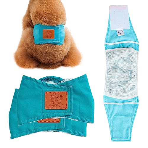 PETCUTE Hundewindeln Waschbare Bauchband für Männliche Hunde Hund Hygieneunterhose 2er Pack Hund Windeln wiederverwendbar von PETCUTE