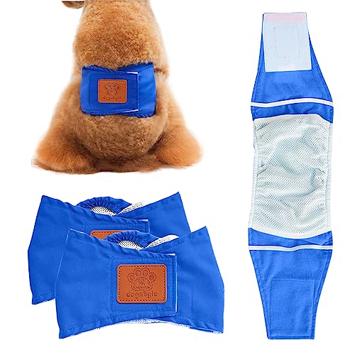 PETCUTE Hundewindeln Waschbare Bauchband für Männliche Hunde Hund Hygieneunterhose 2er Pack Hund Windeln wiederverwendbar von PETCUTE