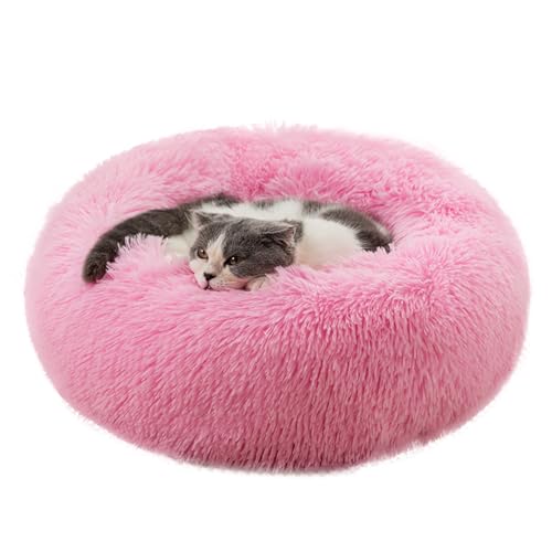 PETCUTE Hundebett Katzenbett Flauschige Marshmallow Katzen Bett Waschbar Runde Katzenkörbchen Weiches Hundekissen von PETCUTE