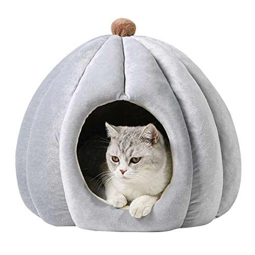 PETCUTE Katzenbett für Indoor-Katzen,Katzenhöhle Katzenkorb mit rutschfeste Unterseite,Super Weich Haustierbett mit Abnehmbarem Waschbarem Innenkissen,Waschbares Katzenhaus für Katzen und Hunde von PETCUTE