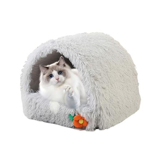 PETCUTE Katzenhöhle Katzenbett Katzenhaus,Katzenbett Flauschig mit Kissen Waschbar,Katzenbetten für den Innenbereich mit Rutschfestem Boden,Superweiche Hundehöhlenbett,Haustierbett von PETCUTE