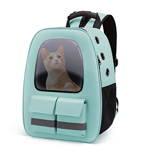 PETCUTE Katzenrucksack,Oxford-Tuch Hunderucksack für Kleine Katze,Atmungsaktiv Haustier Rucksack mit Herausnehmbarer Matte,Reflektierender Streifen,Katzen Rucksack mit Sicherheitsleine,zum Reisen von PETCUTE