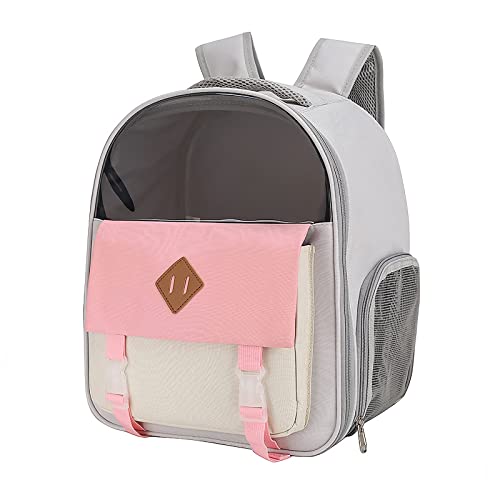 PETCUTE Katzenrucksack Hunderucksack,Haustier Rucksack für Kleine Katzen und Hunde mit Drahtstruktur,Faltbarer Haustier Reiserucksack mit Innerer Sicherheitsleine,Abnehmbare Matte,für Reisen,Wandern von PETCUTE