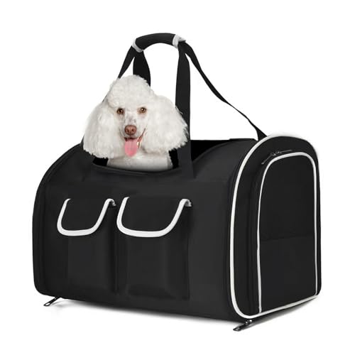 PETCUTE Katzenrucksack Hunderucksack für Katzen und Kleine Hunde,Atmungsaktiv Haustier Rucksack Katzentransportbox mit Herausnehmbarer Matte,Faltbar Katzentasche,Multifunktionales Transportbox Hund von PETCUTE