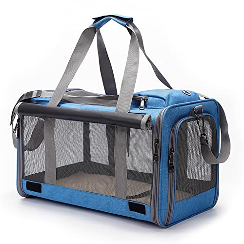 PETCUTE Katzentransportbox für große Katzen 20 lbs,Faltbar Hundetransportbox für Kleine Hunde,Tragbar Transportbox für mittelgroße Katzen mit Schultergurt,für Wandern Reisen Camping im Freien von PETCUTE