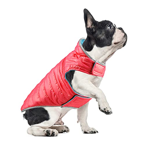 PETCUTE Reversible Hundemantel,Reflektierend Winterhundjacke Warme Welpen Weste wasserdichte Haustier Kleidung,Verstellbar Wasserdichter Hundejacke,Hund Mantel mit Gurtloch,Ideal für den Winter von PETCUTE