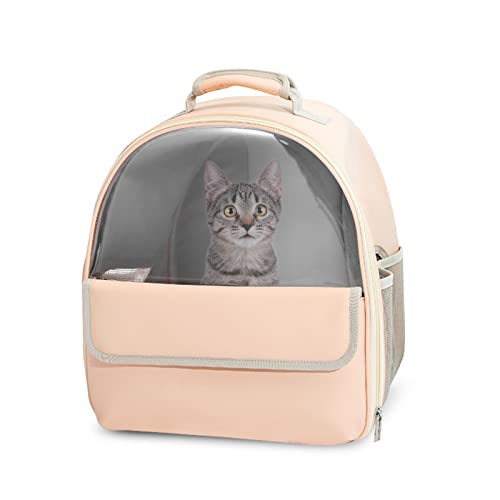 PETCUTE Rucksack für Katzen und Hunde,Wasserdicht Design Haustier Rucksack mit Aufbewahrungstasche Atmungsaktiv Mesh, Großer Raum Katze Rucksack für Reisen im Freien Verwenden von PETCUTE