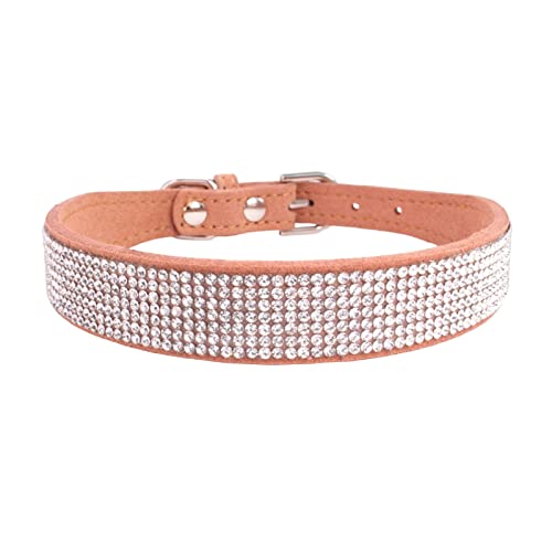 PETCUTE Stilvolle Hundehalsband,Verstellbarer Hundehalsband mit Strasssteinen,Weiches Wildleder,Atmungsaktiv Haustier Halsbänder,Katze Halsband,Hundehalsband Aus Bling Strass Für Kleine Mittlere Hunde von PETCUTE