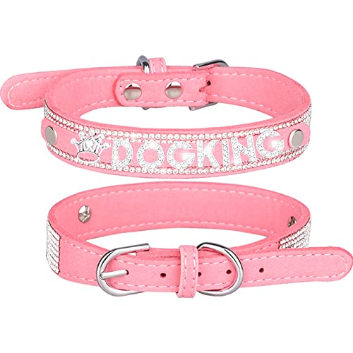 PETCUTE Stilvolle Hundehalsband,Verstellbarer Hundehalsband mit Strasssteinen,Weiches Wildleder,Atmungsaktiv Haustier Halsbänder,Katze Halsband,Hundehalsband Aus Bling Strass Für Kleine Mittlere Hunde von PETCUTE