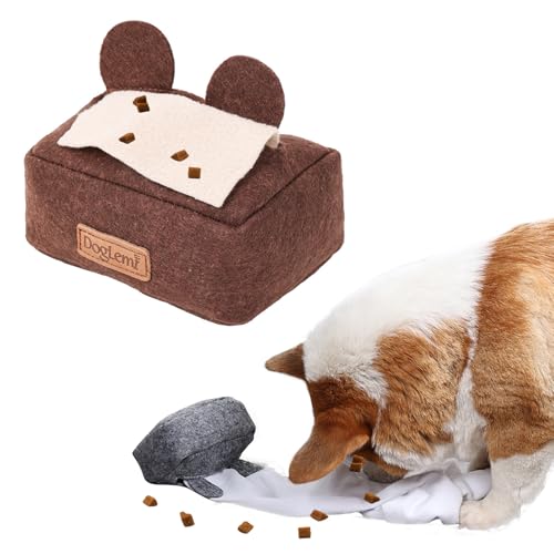 PETCUTE Taschentuchbox für Hunde, Schnüffelspielzeug Hunde, Langlebig,Taschentuchbox Intelligenzspielzeug für Kleine und Mittelgroße Hunde Welpen,Gedankenstimulierendes Puzzle Training von PETCUTE