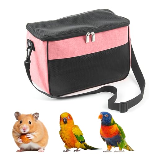 PETCUTE Tragetasche für Hamster,Tragbare Meerschweinchen-Tragetasche mit Herausnehmbare Matte,Schultergurt,Atmungsaktive Handtasche für Rennmäuse, Mäuse, Ratten, Hasen, Eichhörnchen,Kätzchen von PETCUTE