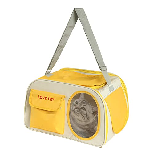 PETCUTE Transportbox für Hunde und Katzen,Atmungsaktiv Transporttasche für Katze Hunde bis 9 kg,Hundetragetasche Katzentransportbox mit Abnehmbare Weiche Matte,Sicherheitsleine,Schultergurt von PETCUTE