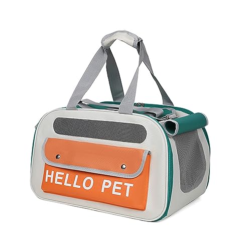 PETCUTE Transporttasche Katze und Hund,Faltbare Hundetasche Katzentransportbox mit Herausnehmbarer Matte,Atmungsaktive Hundetragetasche,Transportbox für Haustiere mit Atmungsaktivem Netz und Taschen von PETCUTE