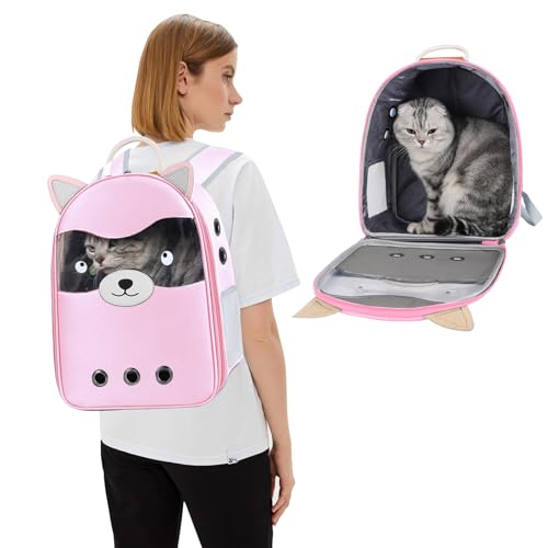 PETCUTE Verstellbarer Katzenrucksack Leichtgewichtiger Transportrucksack für Katzen/Hunde (7,5kg) – Atmungsaktives Mesh-Design mit abriebfestem Oxford-Stoff,zum Wandern von PETCUTE