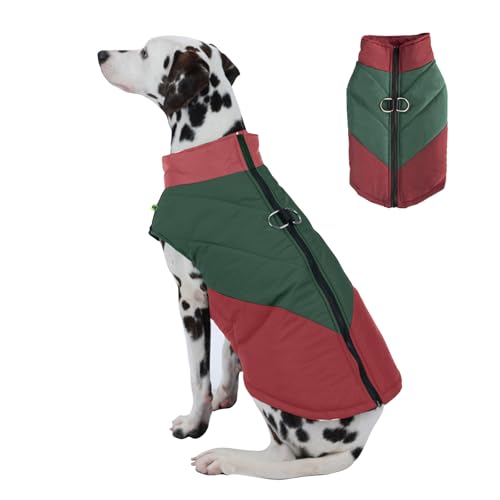 PETCUTE Wasserdichter Hundemantel,Warme Jacke für Haustiere,Winddichte Hundekleidung für kaltes Wetter Outfit mit Geschirr D-Snap,Winterweste für mittelgroße Hunde,Leicht zu Tragen von PETCUTE