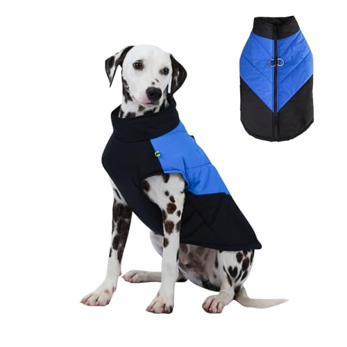 PETCUTE Wasserdichter Hundemantel,Warme Jacke für Haustiere,Winddichte Hundekleidung für kaltes Wetter Outfit mit Geschirr D-Snap,Winterweste für mittelgroße Hunde,Leicht zu Tragen von PETCUTE