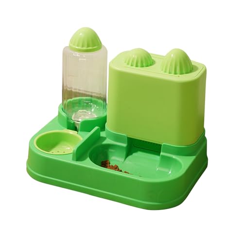 PETCUTE Wasserspender & Futterspender für Katze und Hund,Schwerkraft,2 in 1 Automatischer Trockenfutter Spender für Katzen und Hunde,Automatischer Futterspender & Wassertränker im Set für Kleintiere von PETCUTE