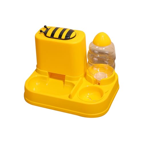 PETCUTE Wasserspender & Futterspender für Katze und Hund,Schwerkraft,2 in 1 Automatischer Trockenfutter Spender für Katzen und Hunde,Automatischer Futterspender & Wassertränker im Set für Kleintiere von PETCUTE