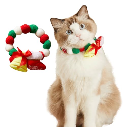 PETCUTE Weihnachten Katzehalsband, Weich Weihnachten Hundehalsband mit Weihnachtselch,Weihnachtssüßigkeiten, Weihnachten Haustier Halsband für Xmas Kostüm von Kätzen und Hündchen von PETCUTE