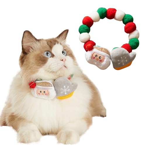 PETCUTE Weihnachten Katzehalsband, Weich Weihnachten Hundehalsband mit Weihnachtselch,Weihnachtssüßigkeiten, Weihnachten Haustier Halsband für Xmas Kostüm von Kätzen und Hündchen von PETCUTE