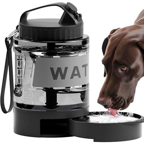 Wassernapfspender für Hunde, 2,2 l Fassungsvermögen, große Hunde-Wasserflasche mit herausziehbarem Trinknapf, tragbarer Reise-Wassernapf für Hunde, Strandzubehör, Camping mit Hunden, ein Muss für von PETDOTT