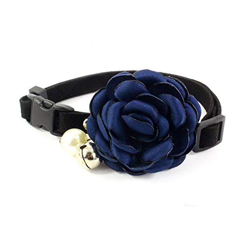 PETFAVORITES Everflowering Rose Blume Katze Hund Halsband Fliege Wildleder Welpen Halskette mit Glöckchen Chihuahua Yorkie Mädchen Kleidung Kostüm Outfits Zubehör Verstellbar und Handgefertigt von PETFAVORITES