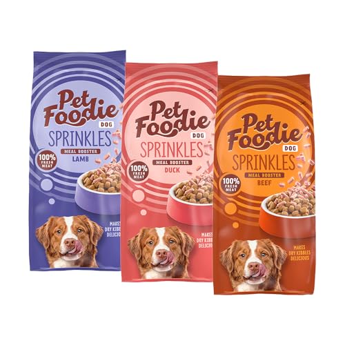 PetFoodie gefrorenes Frischfleisch für alle Hunde - Sprinkles 1x Lamm, 2X Rind, 1x Ente, Tiefkühlfutter, Hundefutter - natürlich, ohne künstliche Farb- & Aromastoffe, ohne Konservierungsstoffe 4x300g von PETFOODIE