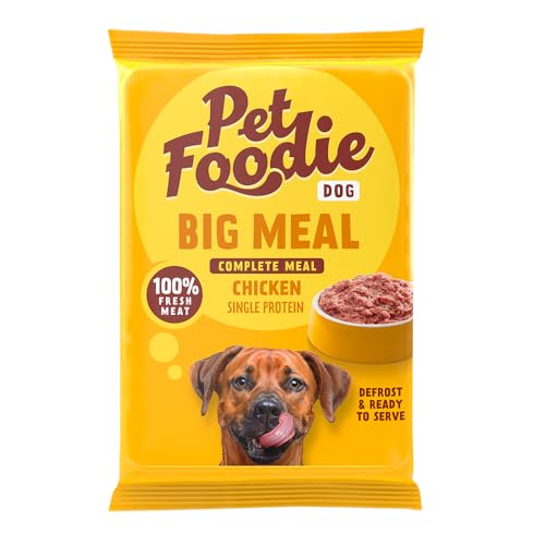 PetFoodie gefrorenes Frischfleisch für große Hunde - Big Meal Huhn – Tiefkühlfutter, Hundefutter - Single Protein, natürlich, ohne Konservierungsstoffe, künstliche Farb- & Aromastoffe, 8x400g von PETFOODIE