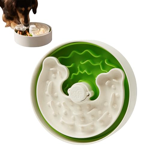 Anti Schling Napf Hund,Dog Bowl für trockenes, nasses und rohes Futter, Hunde-Futterpuzzle Macht die Mahlzeit spaßig und gesund, Dog das glück hat Vier Pfoten(klein grün) von PETFUTURE